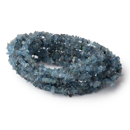 3-5mm Dark Blue Aquamarine Raw Crystal Beads 16 inch 185 pieces