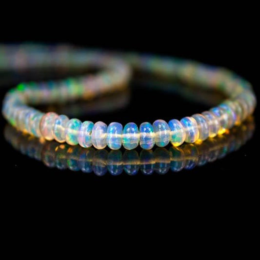 3-5mm Ethiopian Opal Plain Rondelle Beads 174 pieces
