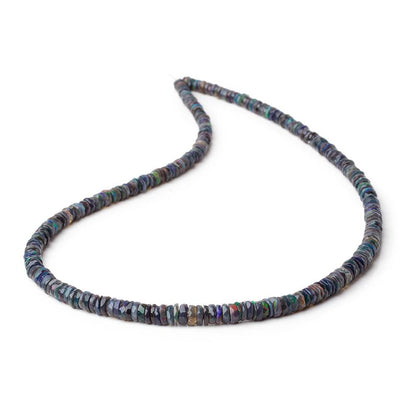 4-5mm Ethiopian Wollo Black Opal Faceted Heishi Beads 16 inch 270 pieces AA