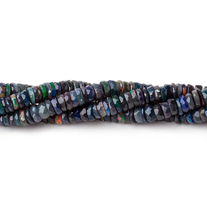 4-5mm Ethiopian Wollo Black Opal Faceted Heishi Beads 16 inch 270 pieces AA