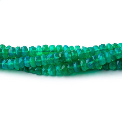 3-5mm Kelly Green Ethiopian Opal Faceted Rondelle Beads 16.5 inch 178 pieces