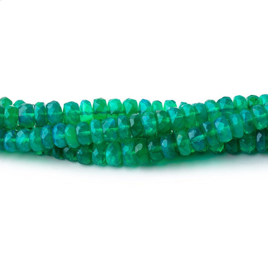 3-5mm Kelly Green Ethiopian Opal Faceted Rondelle Beads 16.5 inch 178 pieces