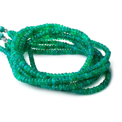 3-5mm Kelly Green Ethiopian Opal Faceted Rondelle Beads 16.5 inch 178 pieces