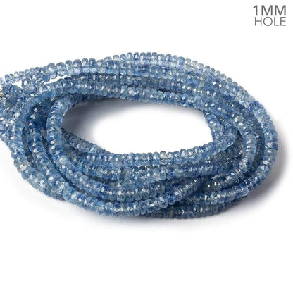 3-5mm Kyanite faceted rondelle beads 18 inches 218 pieces 1mm drill hole