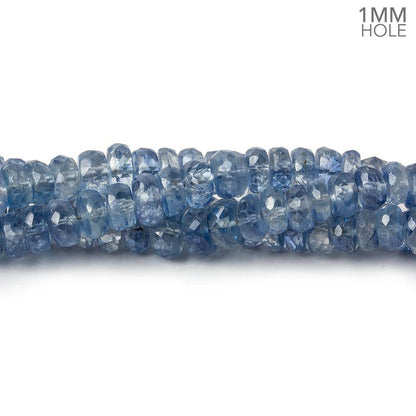 3-5mm Kyanite faceted rondelle beads 18 inches 218 pieces 1mm drill hole