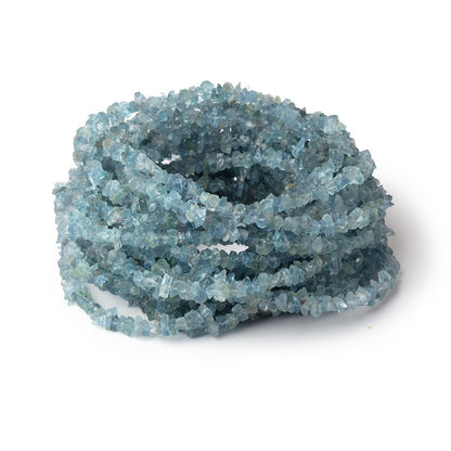 3-5mm Light Blue Aquamarine Raw Crystal Beads 16 inch 175 pieces