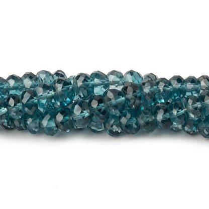 4-4.5mm London Blue Topaz faceted rondelles 18 inch 155 beads AA