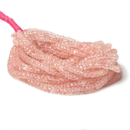 3-5mm Morganite faceted rondelle beads 16 inces 155 pieces AA