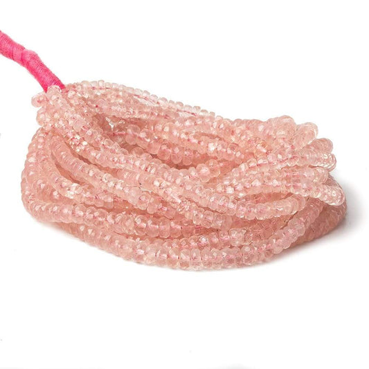 3-5mm Morganite faceted rondelle beads 16 inces 155 pieces AA