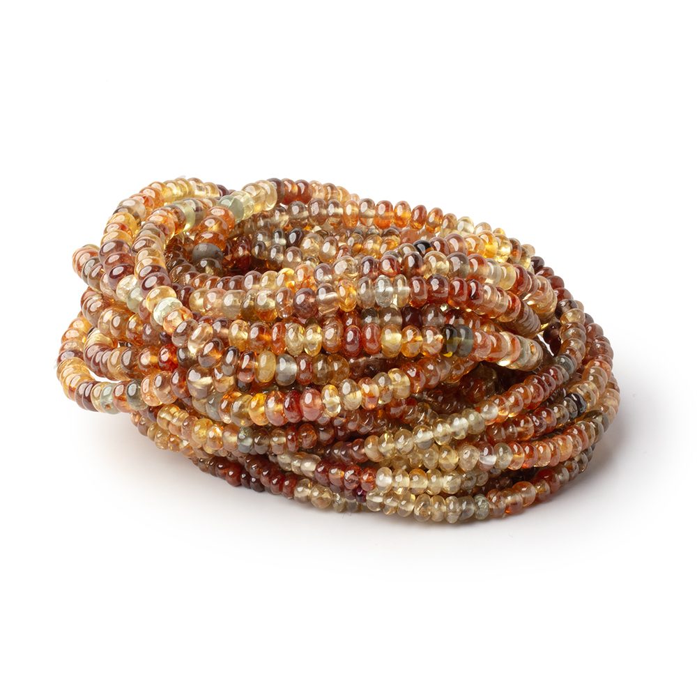 3-5mm Multi Color Golden Zircon Plain Rondelle Beads 16 inch 185 pieces AA