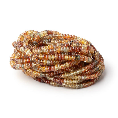 3-5mm Multi Color Golden Zircon Plain Rondelle Beads 16 inch 185 pieces AA