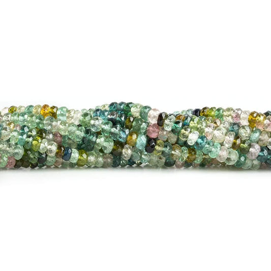 3mm Multi Color Tourmaline Faceted Rondelle