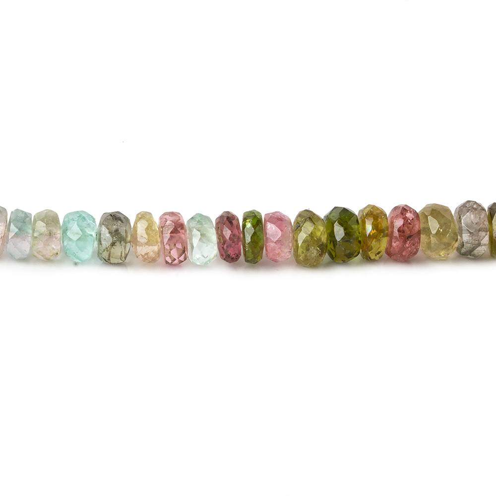 3-5mm Multi Color Tourmaline Faceted Rondelle Beads 16 inch 135 pieces