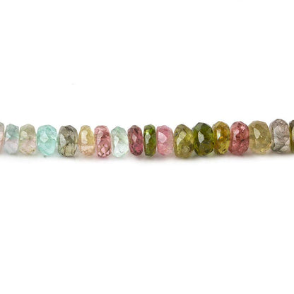 3-5mm Multi Color Tourmaline Faceted Rondelle Beads 16 inch 135 pieces