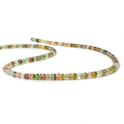 3-5mm Multi Color Tourmaline Faceted Rondelle Beads 16 inch 135 pieces