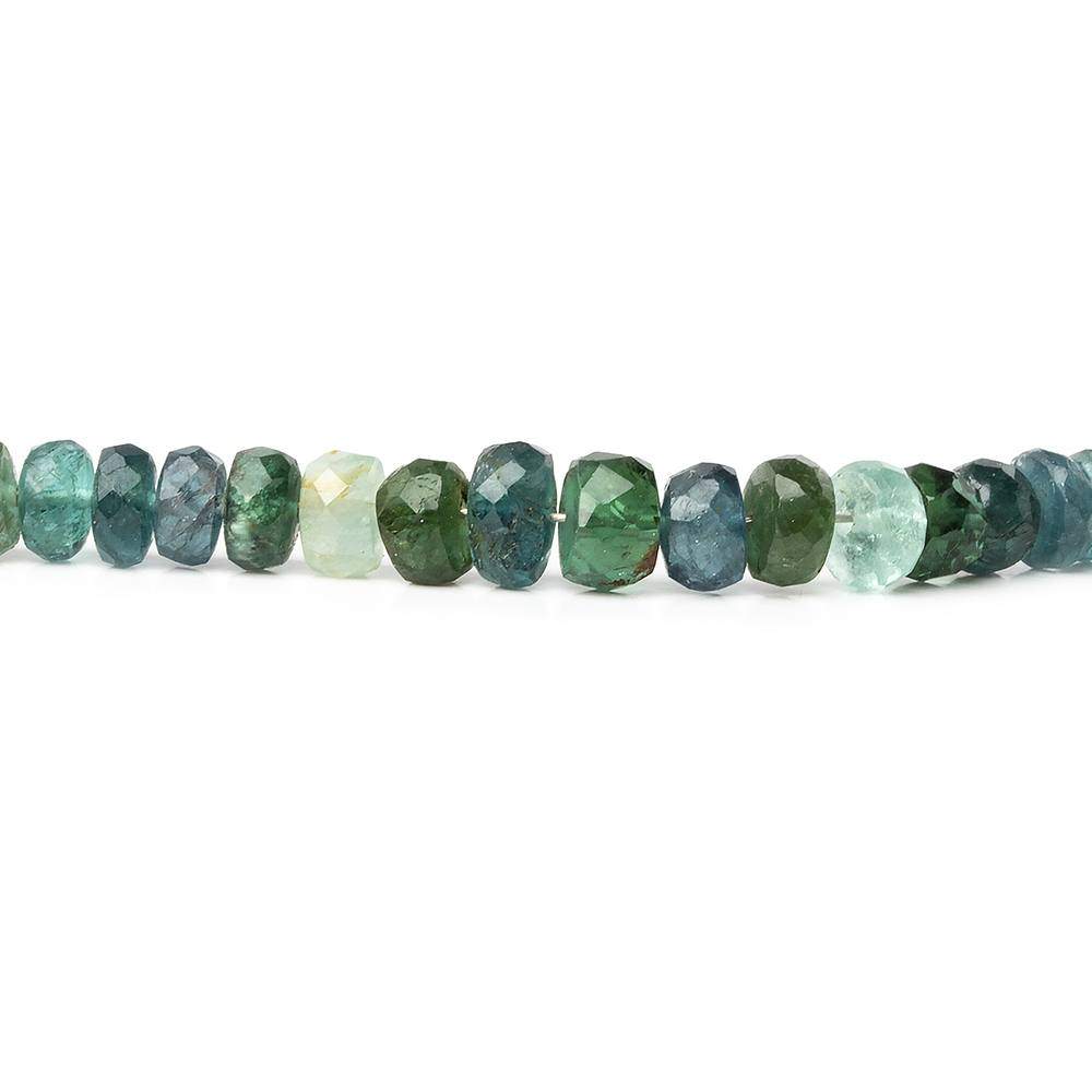 3-5mm Multi-tonal Indicolite Tourmaline Faceted Rondelles 176 pc 15 inch A
