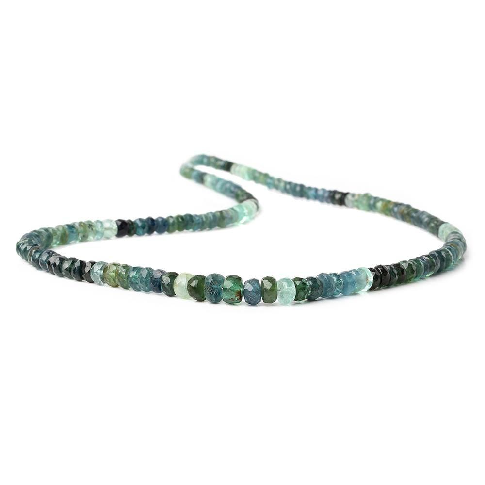 3-5mm Multi-tonal Indicolite Tourmaline Faceted Rondelles 176 pc 15 inch A