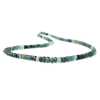 3-5mm Multi-tonal Indicolite Tourmaline Faceted Rondelles 176 pc 15 inch A