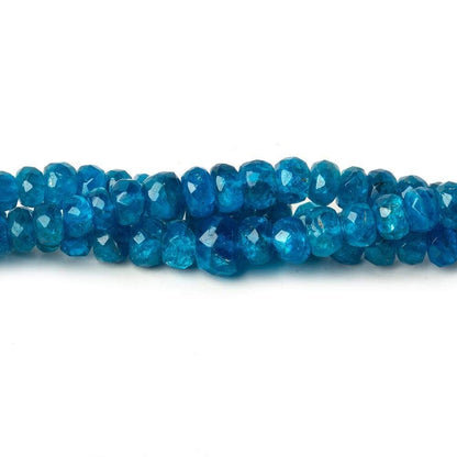 3-5mm Neon Blue Apatite Faceted Rondelle Beads 15.5 inch 156 pieces A