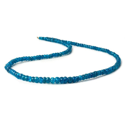 3-5mm Neon Blue Apatite Faceted Rondelle Beads 15.5 inch 156 pieces A
