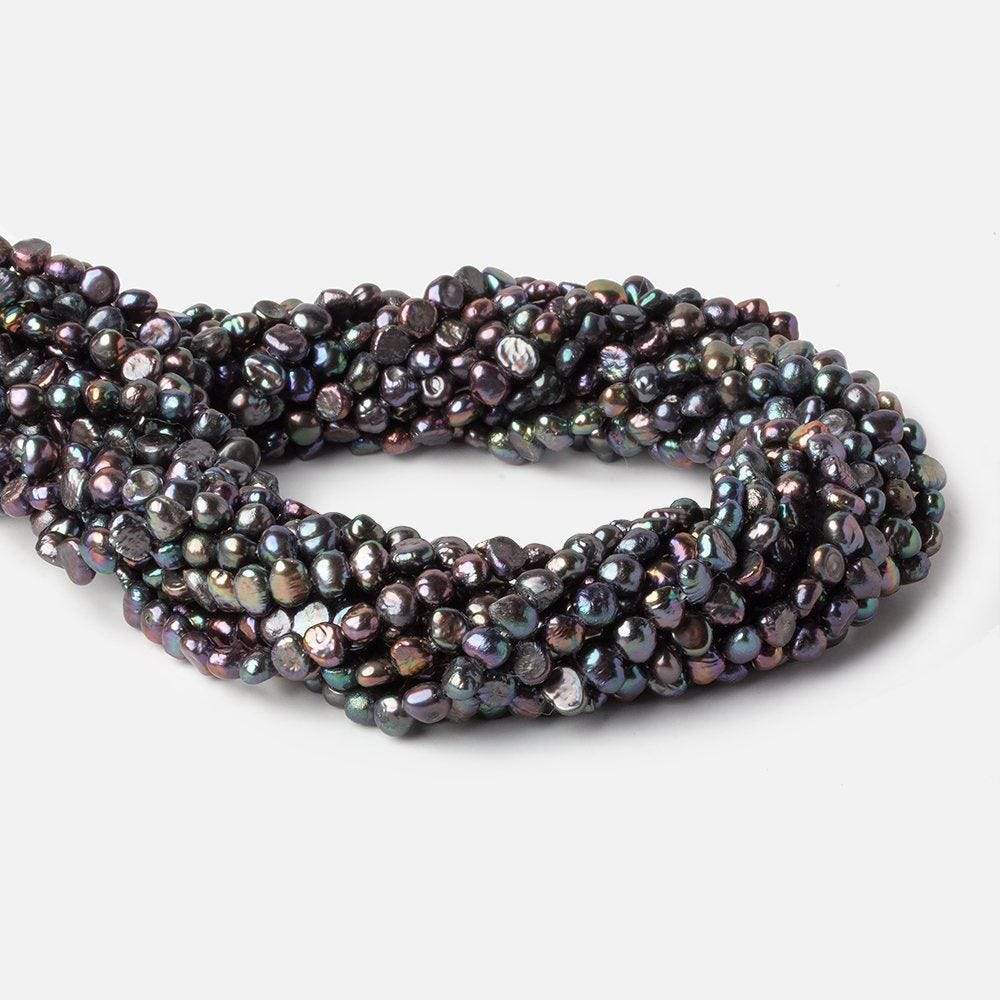 3-5mm Peacock Baroque Side Drilled Freshwater Pearls 16 inch 110 pieces