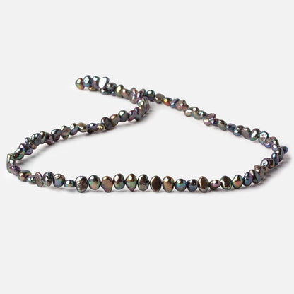 3-5mm Peacock Baroque Side Drilled Freshwater Pearls 16 inch 110 pieces