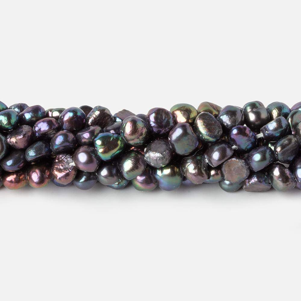 3-5mm Peacock Baroque Side Drilled Freshwater Pearls 16 inch 110 pieces