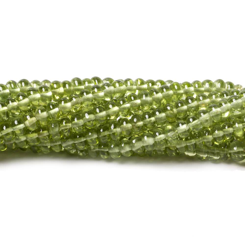 3-5mm Peridot Beads Plain Rondelle 13.5 inch 148 piecesAA