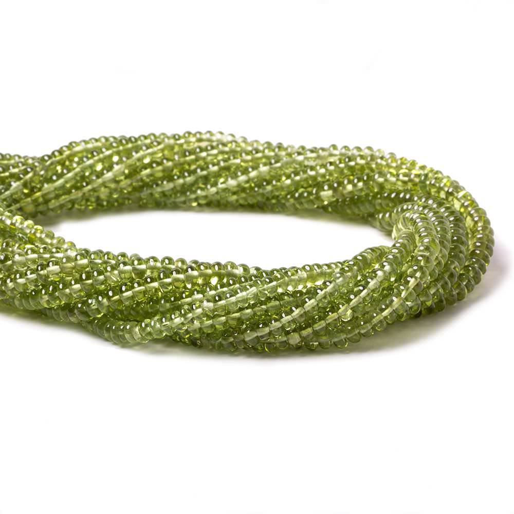 3-5mm Peridot Beads Plain Rondelle 13.5 inch 148 piecesAA