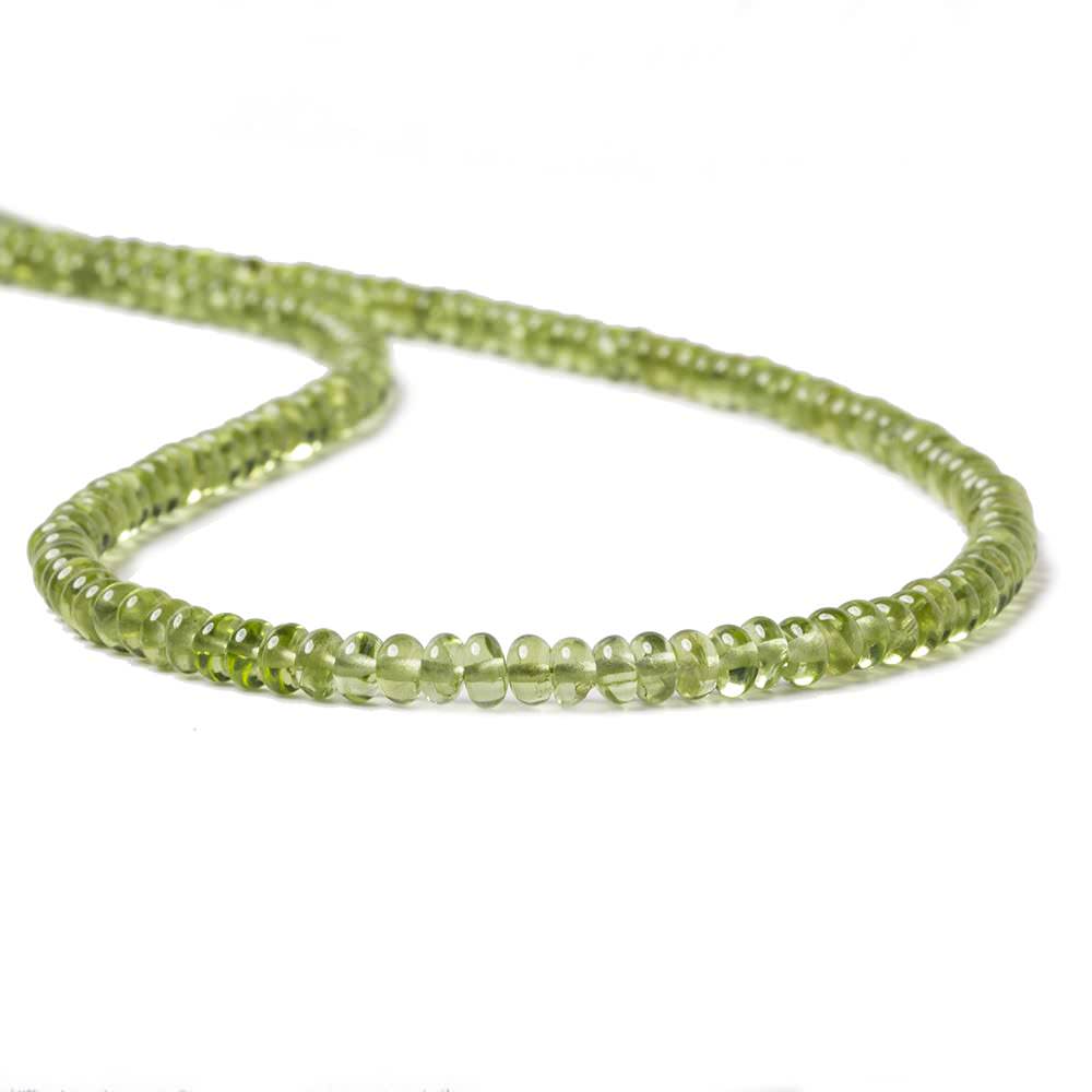 3-5mm Peridot Beads Plain Rondelle 13.5 inch 148 piecesAA