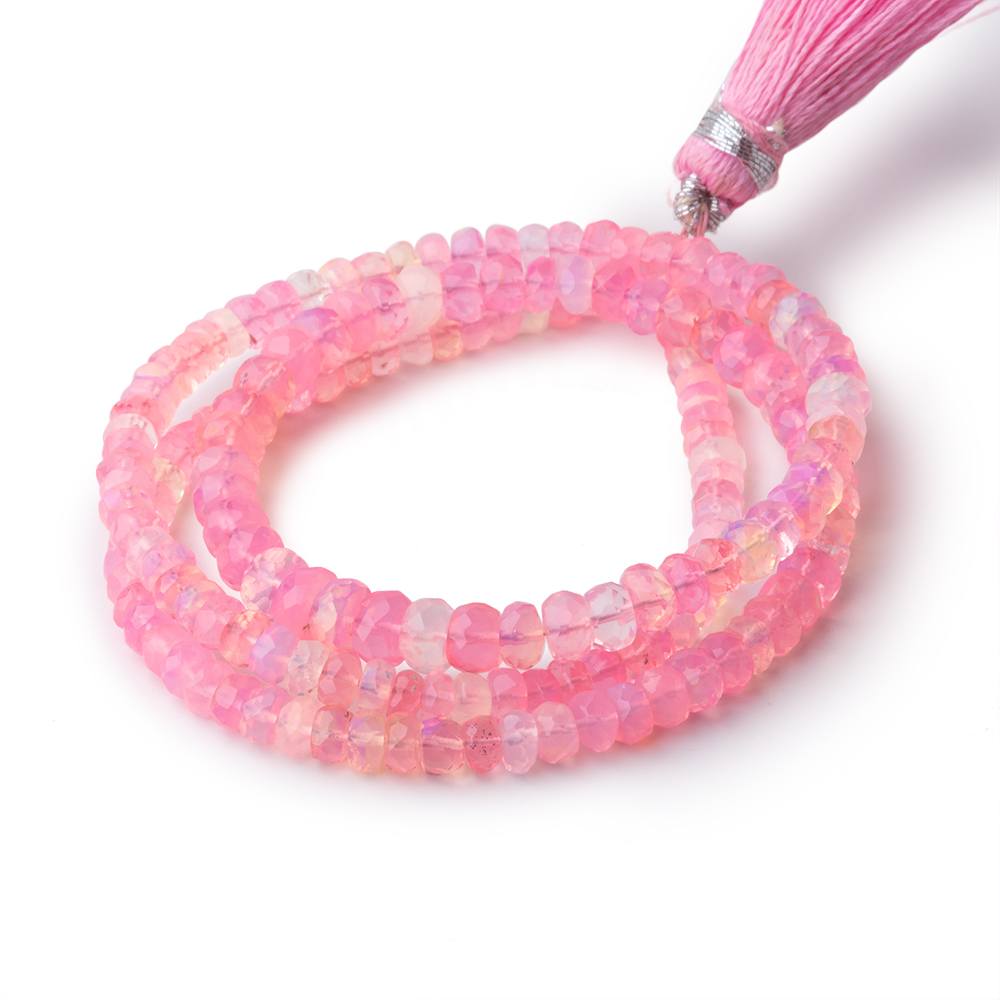 3-5mm Pink Ethiopian Opal Faceted Rondelle Beads 16 inch 169 pieces