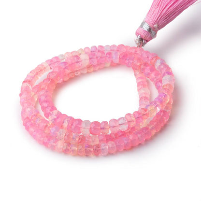 3-5mm Pink Ethiopian Opal Faceted Rondelle Beads 16 inch 169 pieces
