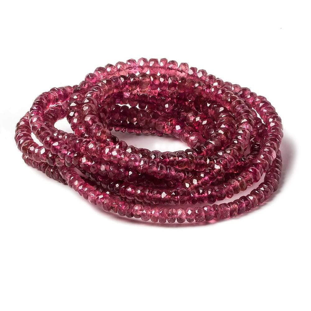 3-5mm Pink Tourmaline faceted rondelle beads 16 inch 160 pieces