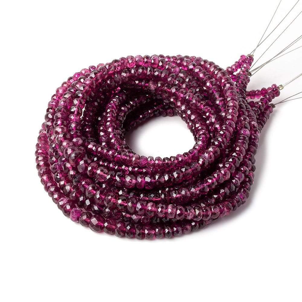 3-5mm Rubelite Faceted Rondelle Beads 16 inch 202 pcs