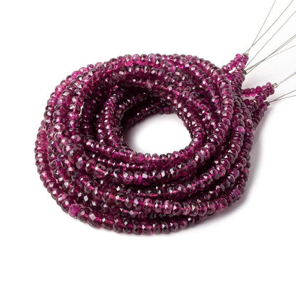 3-5mm Rubelite Faceted Rondelle Beads 16 inch 202 pcs