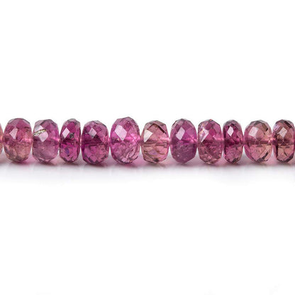3-5mm Rubelite Tourmaline Faceted Rondelle Beads 20 inch 190 pcs AA Grade