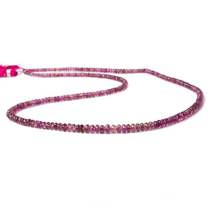 3-5mm Rubelite Tourmaline Faceted Rondelle Beads 20 inch 190 pcs AA Grade