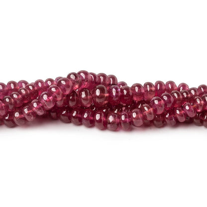 3-5mm Ruby Plain Rondelles 16 inch 159 beads