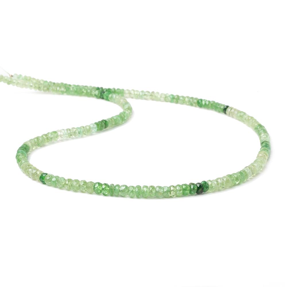 3-5mm Shaded Tsavorite Garnet faceted rondelle beads 16 inch 200 beads