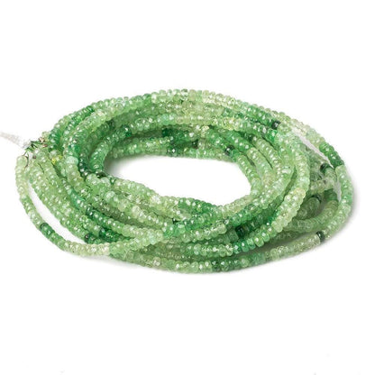 3-5mm Shaded Tsavorite Garnet faceted rondelle beads 16 inch 200 beads