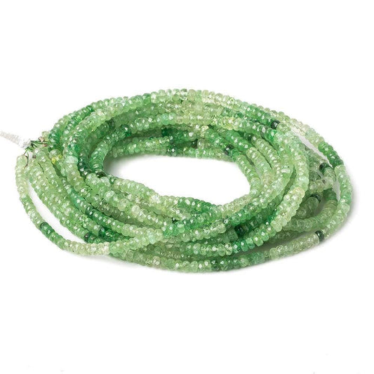 3-5mm Shaded Tsavorite Garnet faceted rondelle beads 16 inch 200 beads