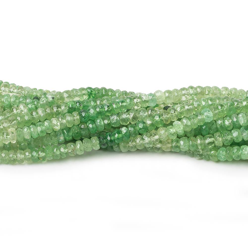 3-5mm Shaded Tsavorite Garnet faceted rondelle beads 16 inch 200 beads