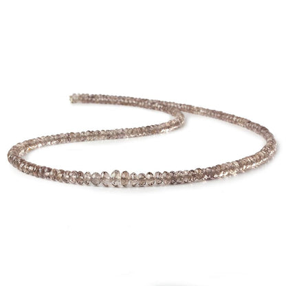 3-5mm Smoky Brown Scapolite faceted rondelles 18 inch 190 beads AAA