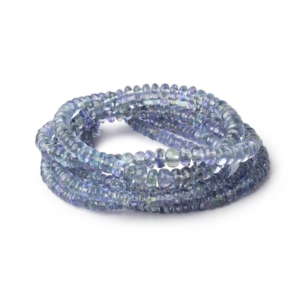 3-5mm Tanzanite Plain Rondelle Beads 18 inch 200 pieces