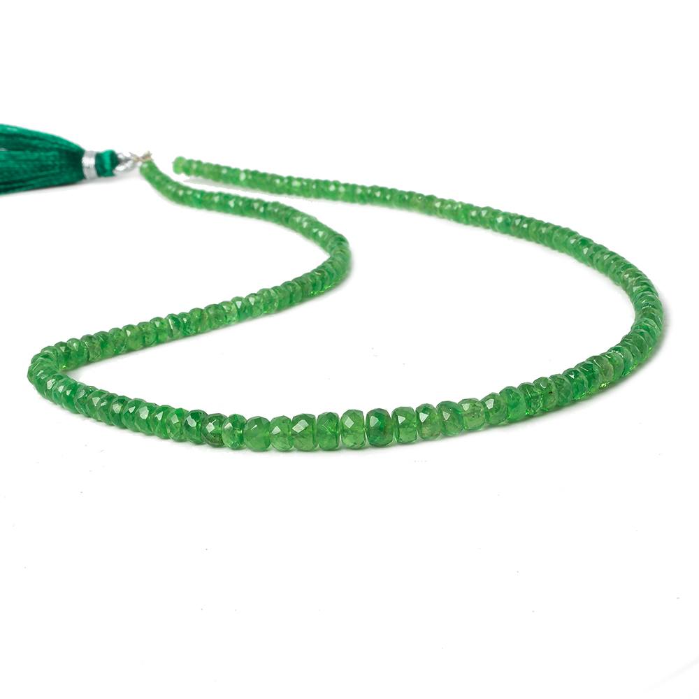 3-5mm Tsavorite Garnet faceted rondelles 16 inch 172 beads AA