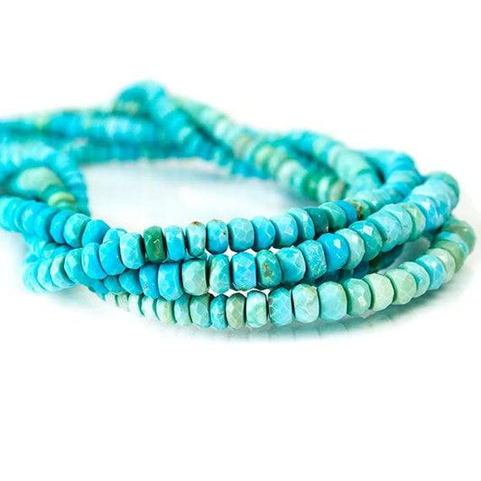 3-5mm Turquoise Faceted Rondelle Beads 13 inch 130 pieces