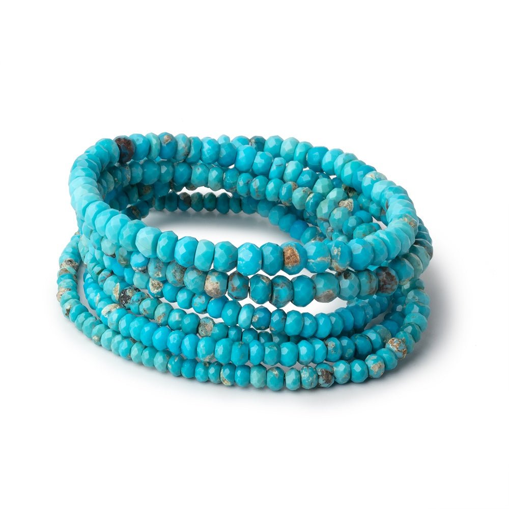 3-5mm Turquoise Faceted Rondelle Beads 16 inch 178 pieces