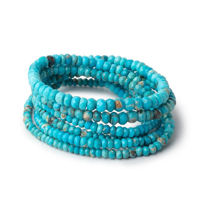 3-5mm Turquoise Faceted Rondelle Beads 16 inch 178 pieces