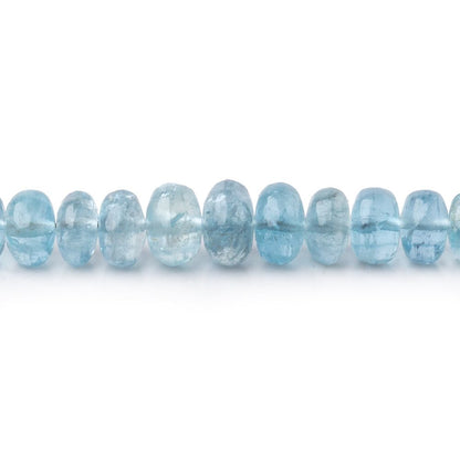 3-6.5mm Aquamarine Plain Rondelles 18 inch 206 Beads AA