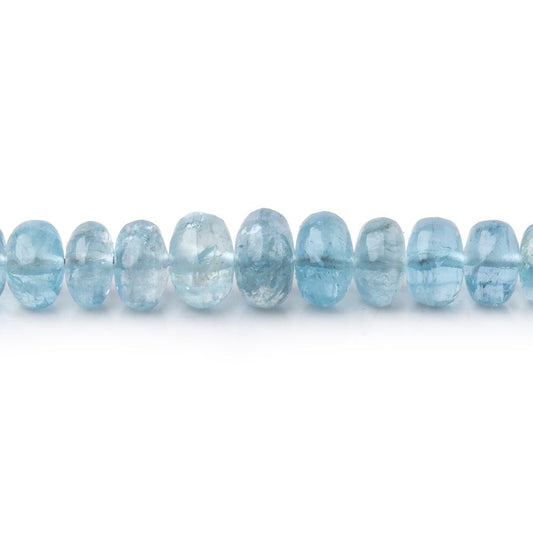 3-6.5mm Aquamarine Plain Rondelles 18 inch 206 Beads AA